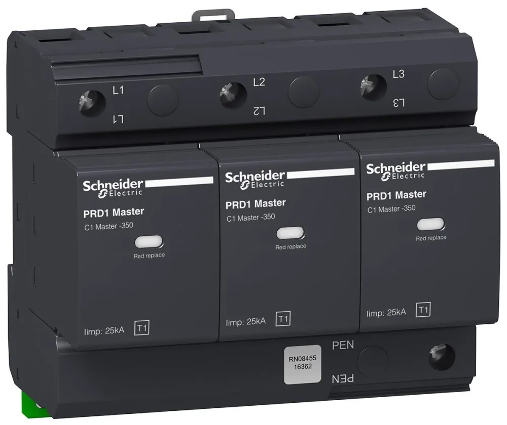 Schneider Electric 16363 Överspänningsskydd mot åska, PDR1 Master 2.5 kV, 3 ledare - Bild 2