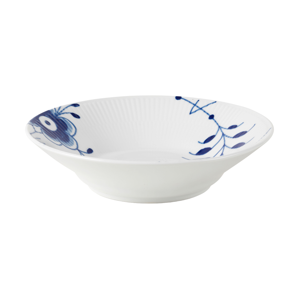 Blue Fluted Mega djup tallrik Ø21 cm, White-blue