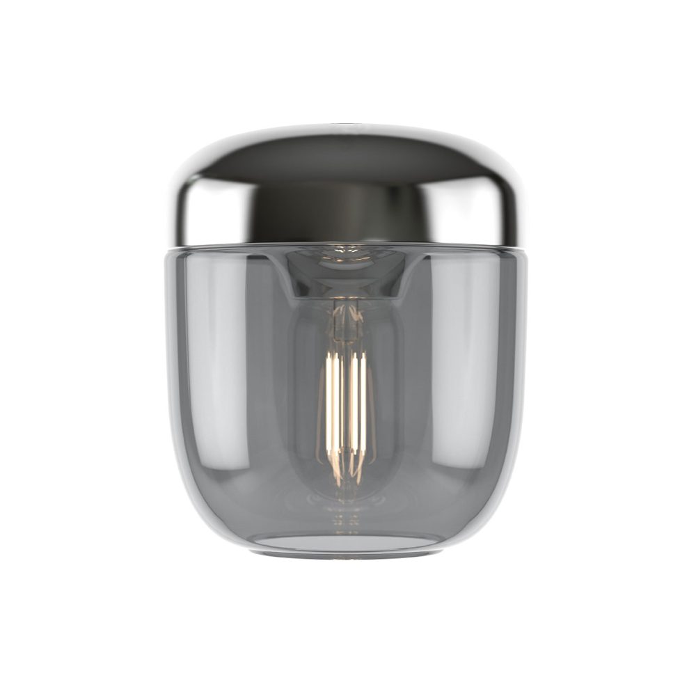 Acorn lampskärm polerat stål, Smoked