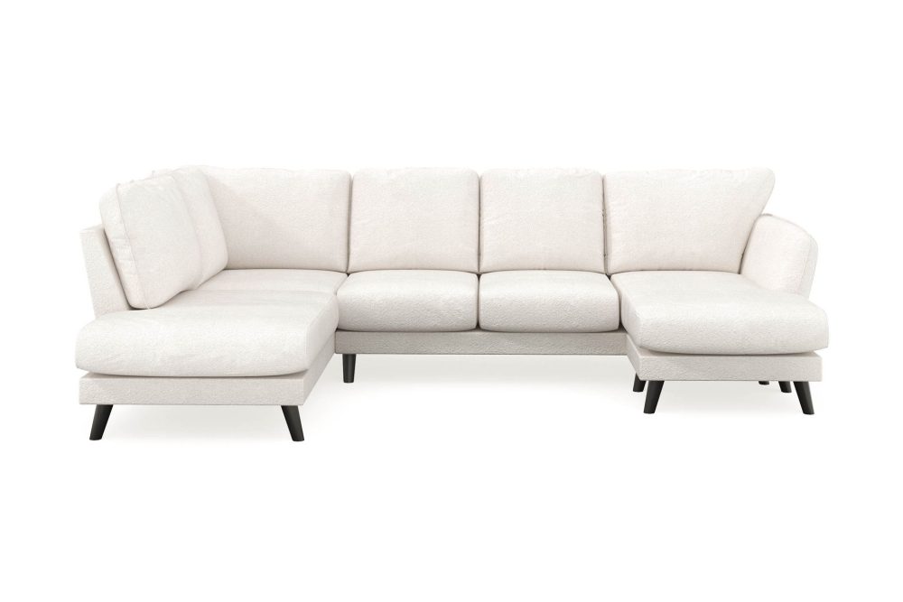 Trend Lyx 4-sits Högervänd U-formad Soffa med Divan och Schäslong i Bouclé