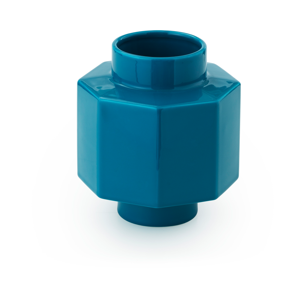 Deko Object H5 Hexagon vas, Petrol Blue