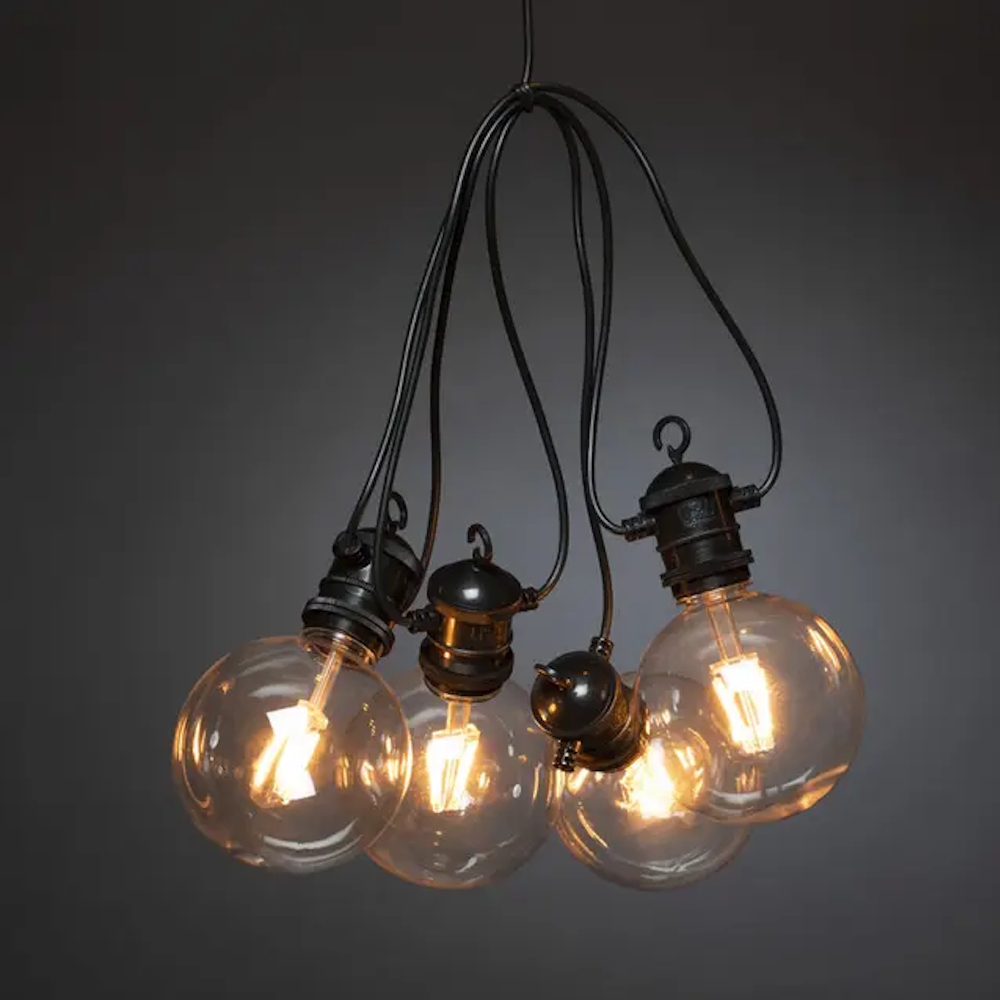 Tilläggsslinga 10 Amber LED E27 24V IP44 Svart Konstsmide