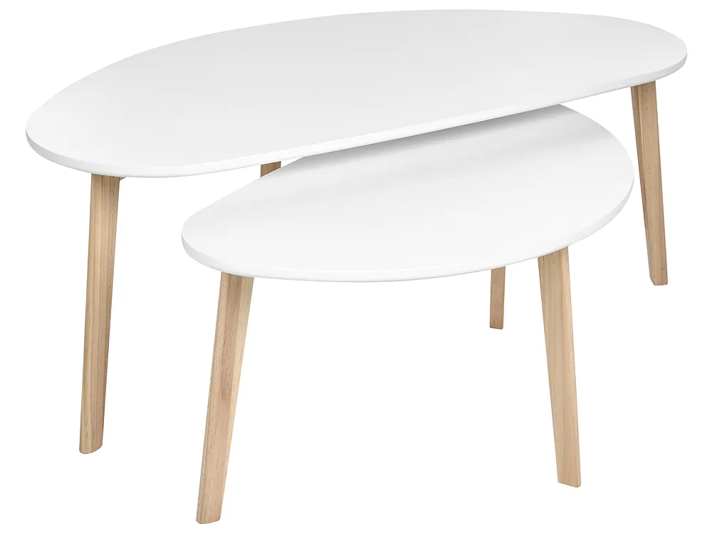 Set med 2 soffbord FLY Vit