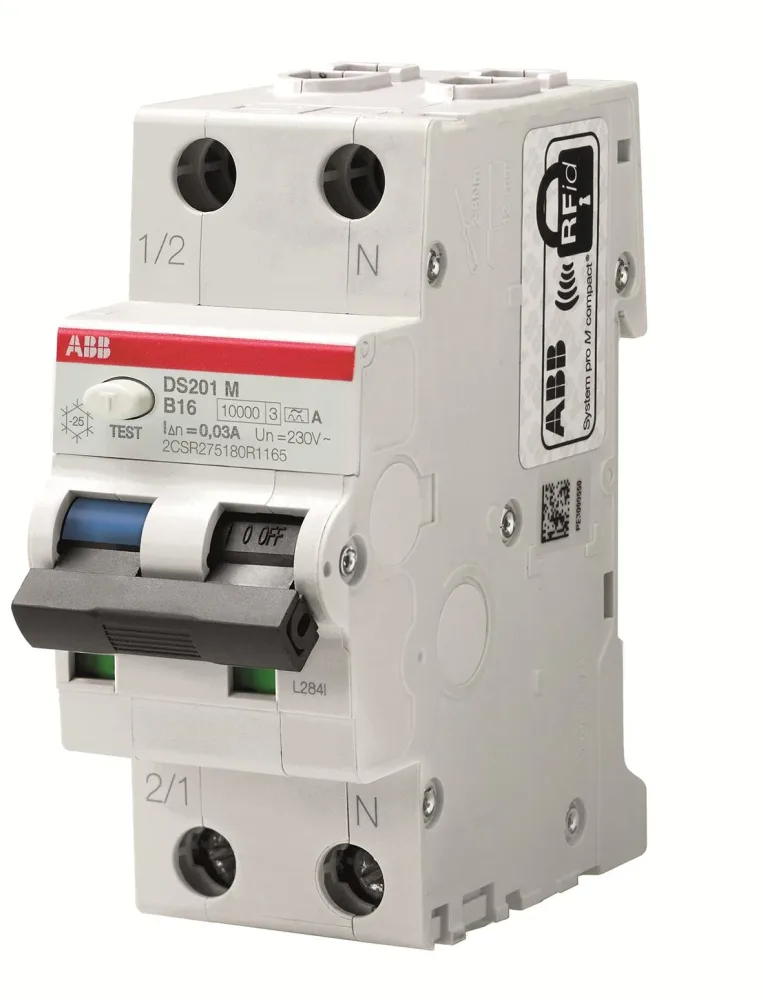ABB 2CSR275180R2164 Personskyddsautomat 10kA, C-karakteristik, typ A DS201M C16 A100