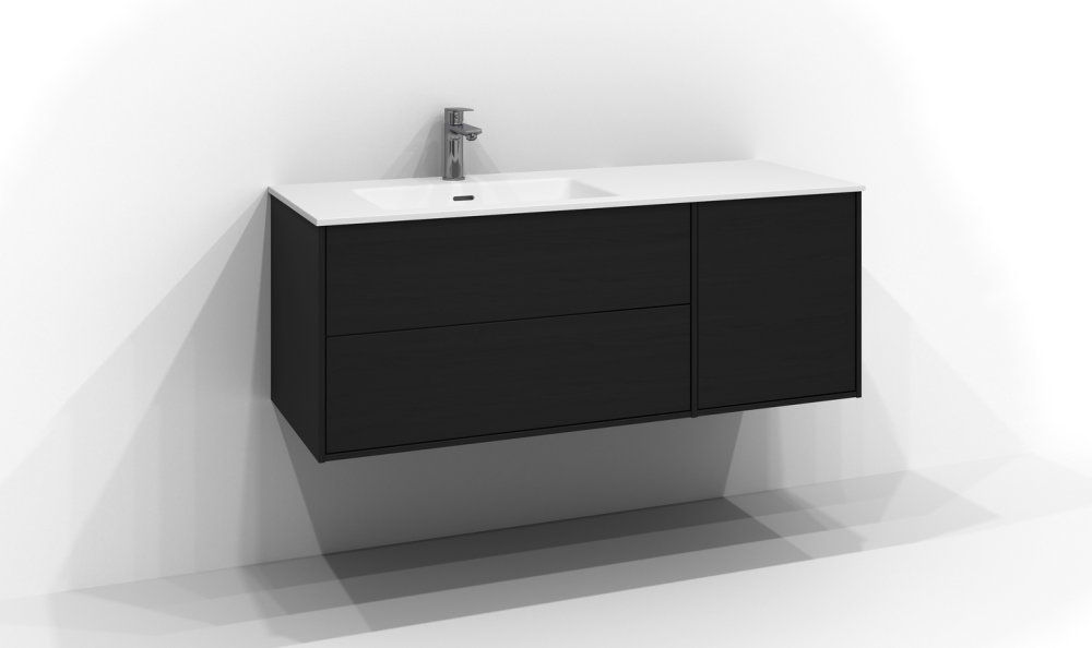 TVÄTTSTÄLLSSKÅP SVEDBERGS EPOS PLAN SVART ASK 2+1L VÄ PUSH 120X45X45CM