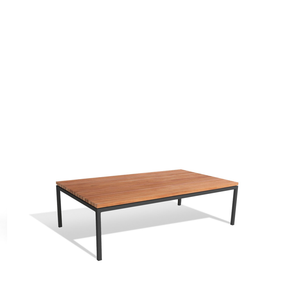 Bönan loungebord, Teak, small, mörkgrå aluminium ram