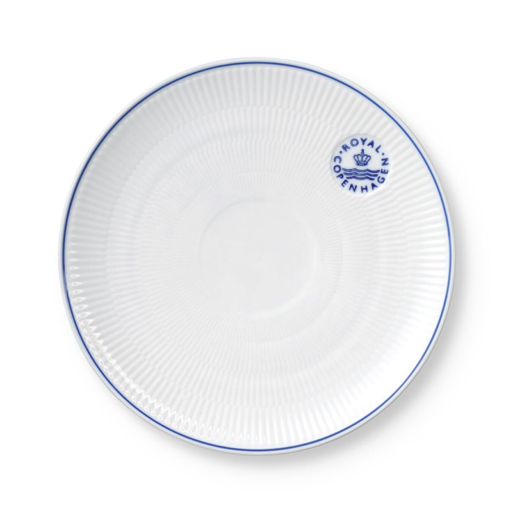 Blueline coupe tallrik Ø23 cm, Vit-blå