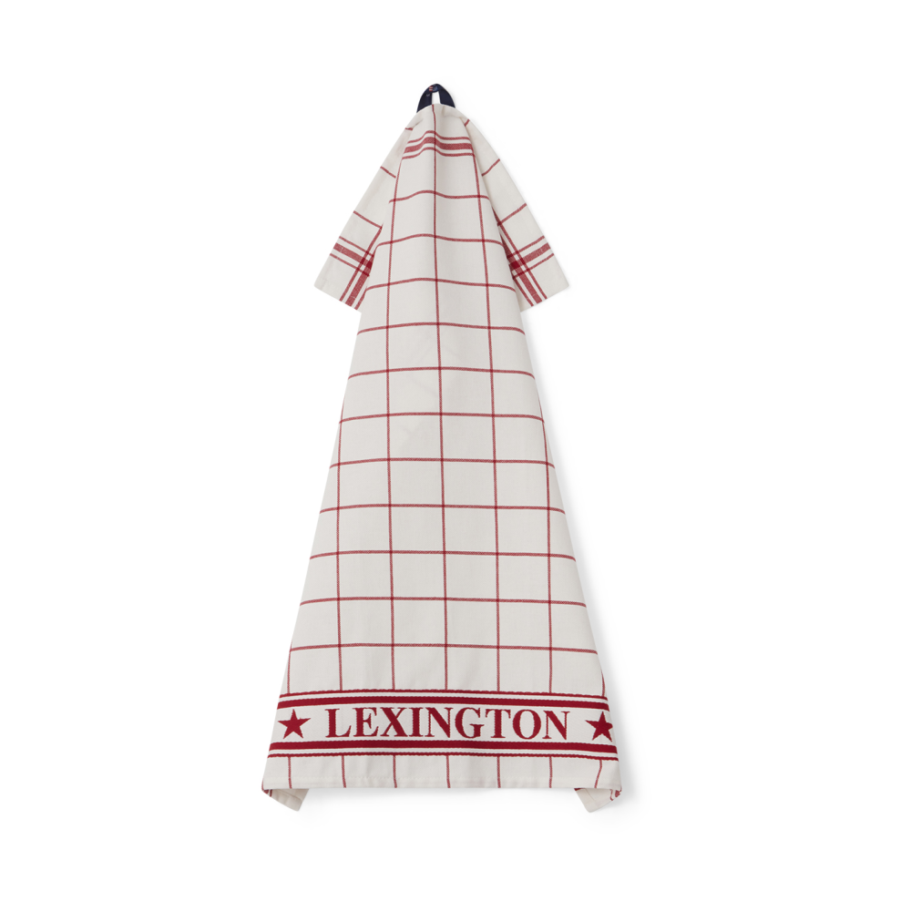 Lexington checked kökshandduk 50x70 cm, Vit-röd