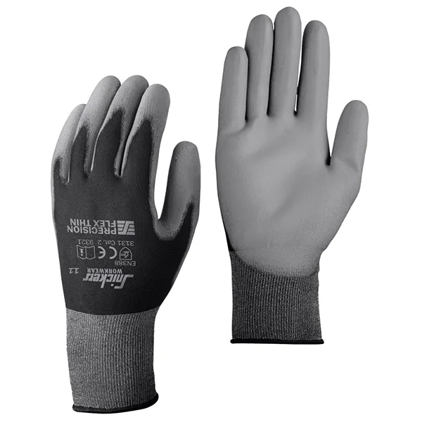 Snickers Workwear 9321 Precision Flex Light Handske svart/stengrå 12