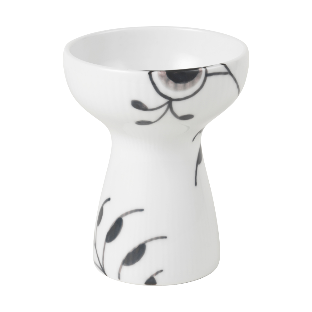 Black Fluted vas 11 cm, White-black