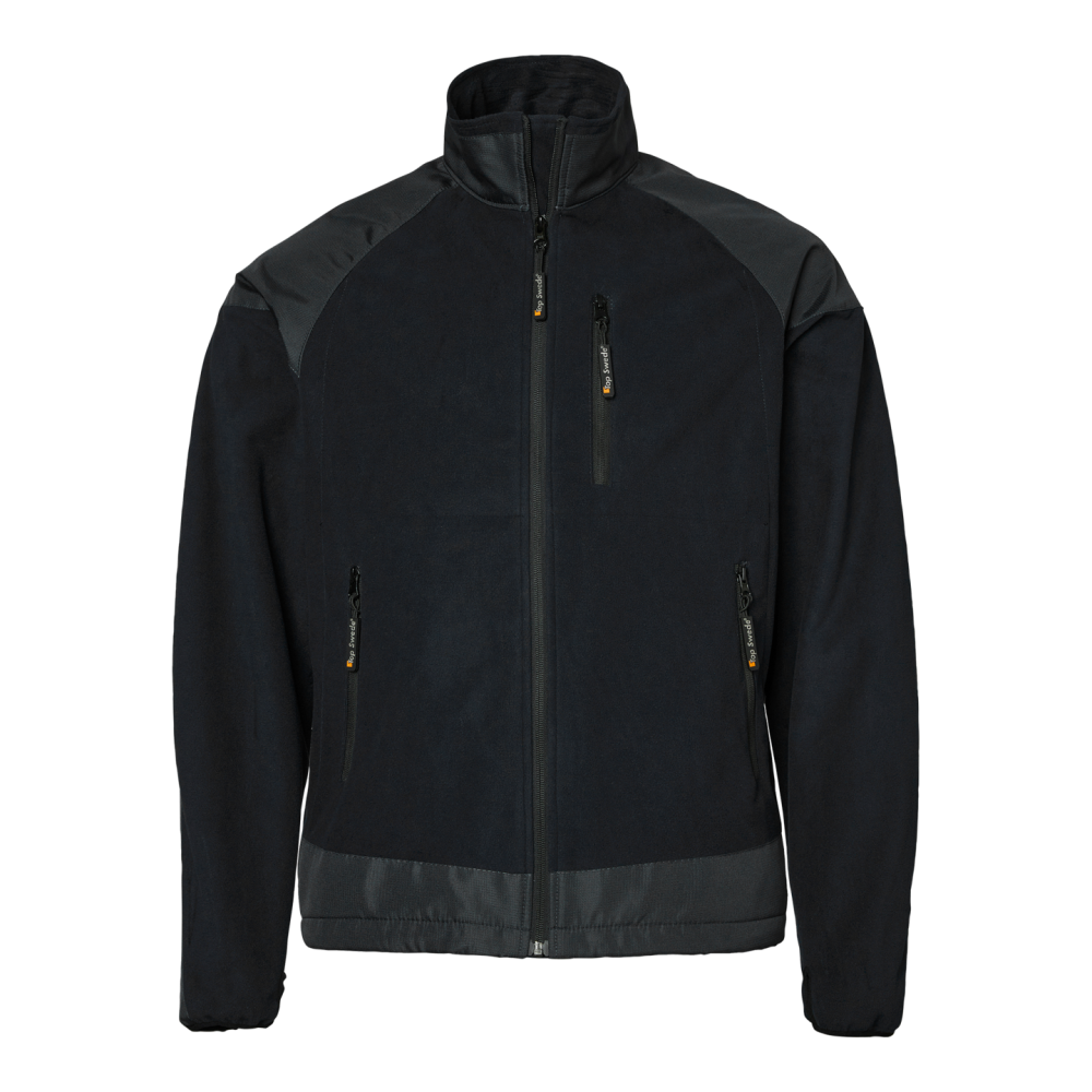 FLEECEJACKA TOP SWEDE 4140 SVART L, VINDSTOPPER