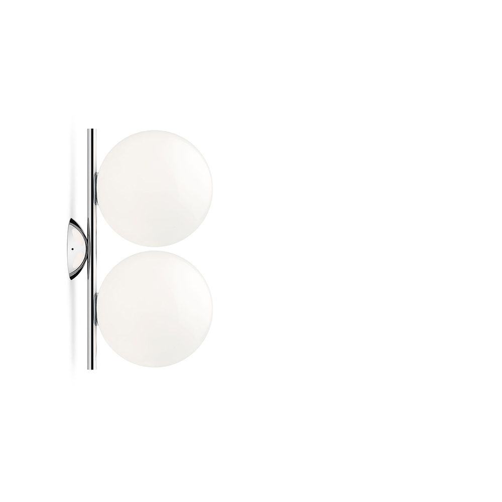 IC lights C/W1 Double vägglampa, Krom-opal