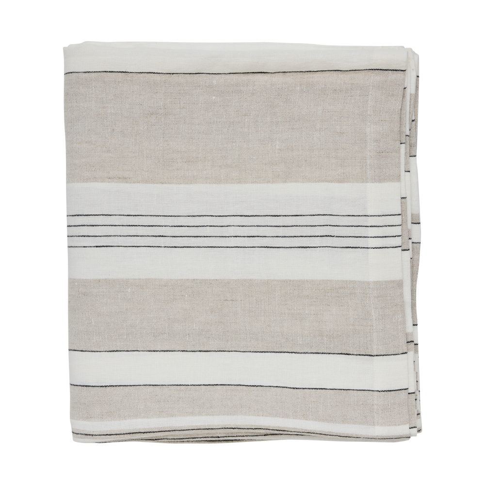 Noah bordsduk, Beige stripe, 145x270 cm