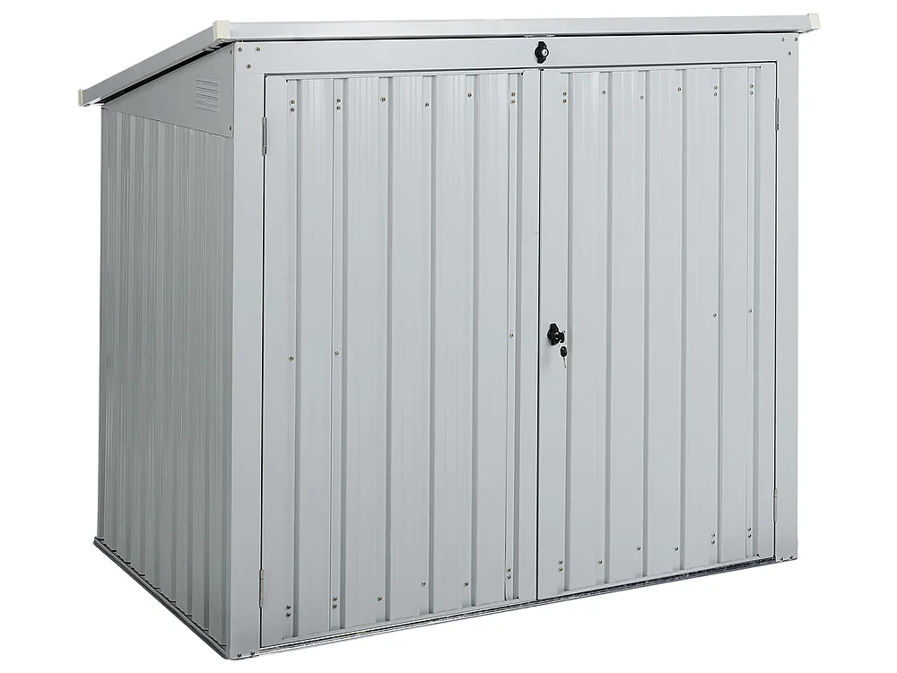 Redskapsförråd MOENA 158 cm 96 cm Metall Ljusgrå