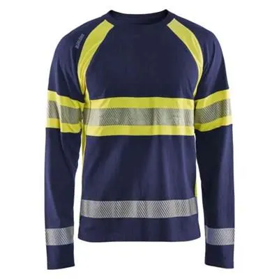 Blåkläder 3510103099336XL T-shirt svart/varselgul, långärmad Svart/Varselgul