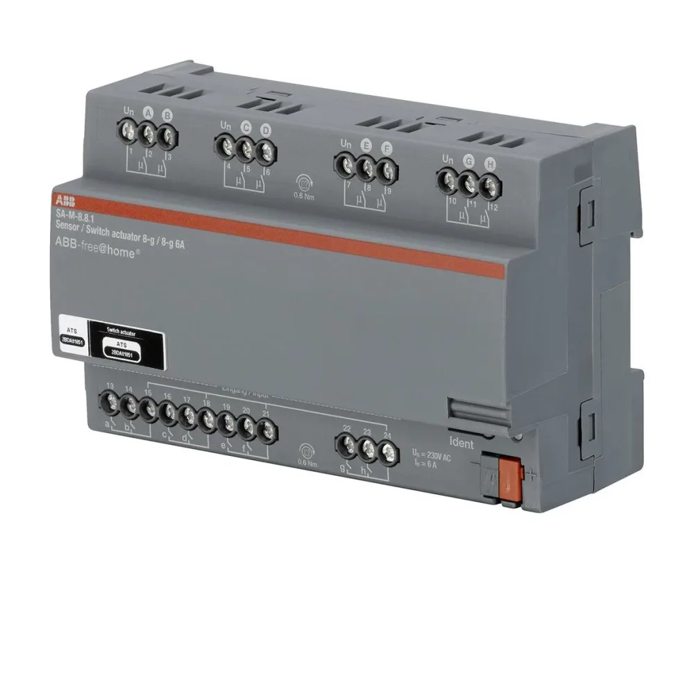 ABB Free@home 2CDG510007R0011 Aktor I/O, 8-kanaler, 6A