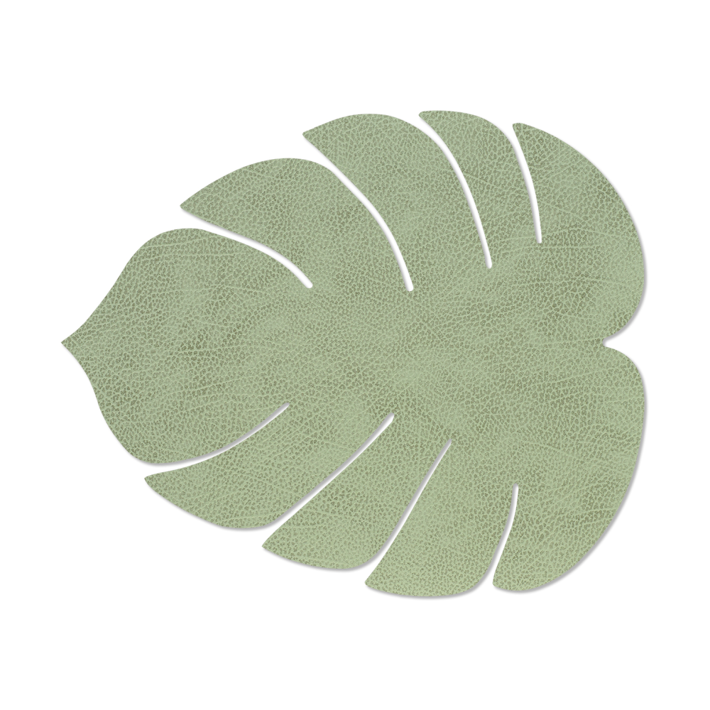 Monstera Leaf Hippo bordstablett L, Olivgrön