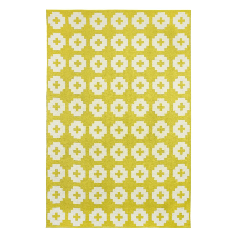 Flower matta stor sun (gul), 170x250 cm