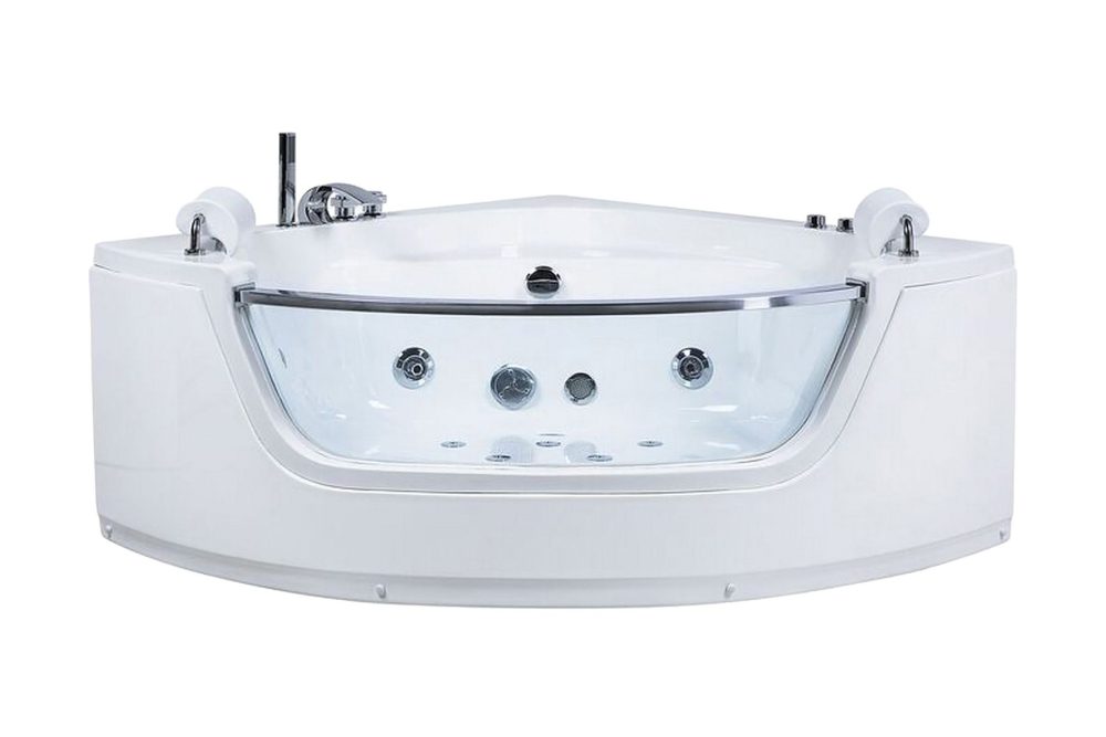 Mangle Hörnbubbelbadkar 150 cm med LED-belysning