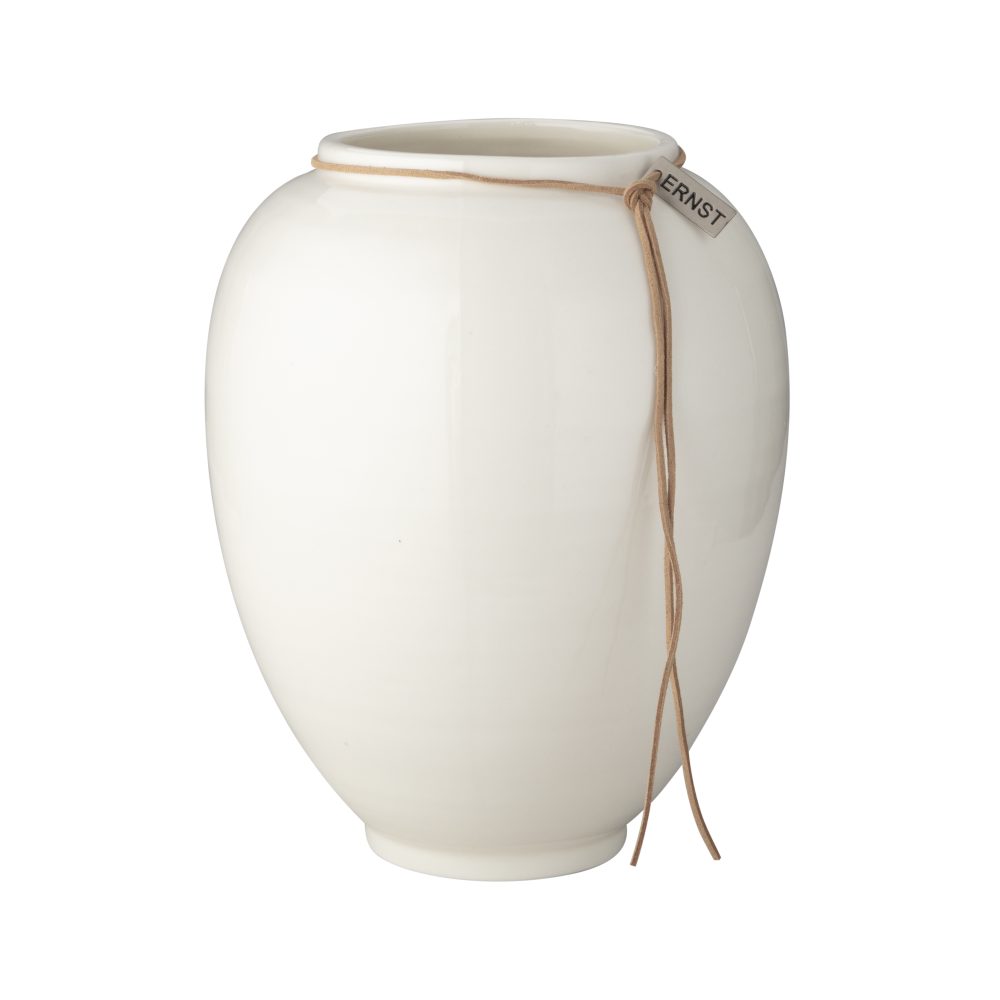 Ernst vas vitglaserad, 22 cm