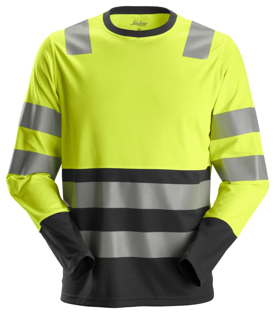 Snickers Workwear 2433 T-shirt svart/gul, varsel 3XL