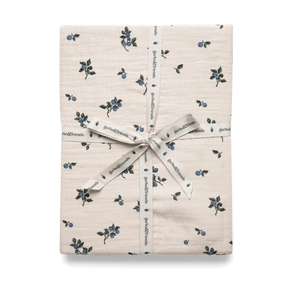 Blueberry Muslin dra-på-lakan, 60x120x20 cm