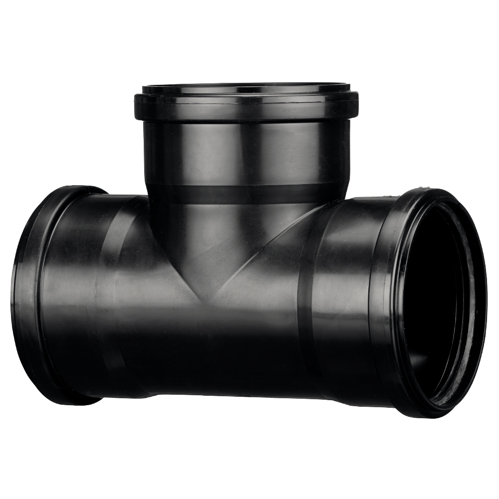 Grenrör Med 3-Muffar 110/110mmx90° Polypropen Svart Terana