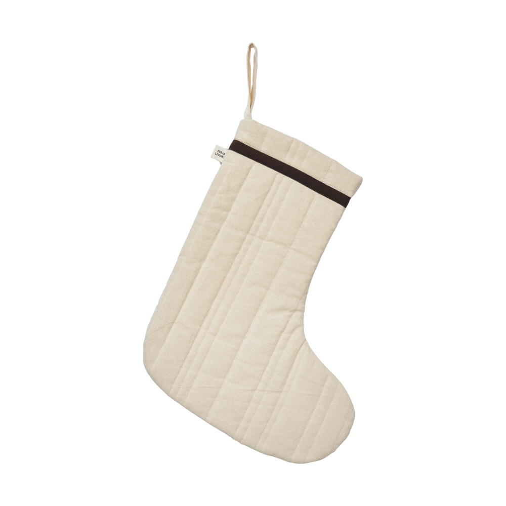 Vari quilted julstrumpa, Cotton-natural