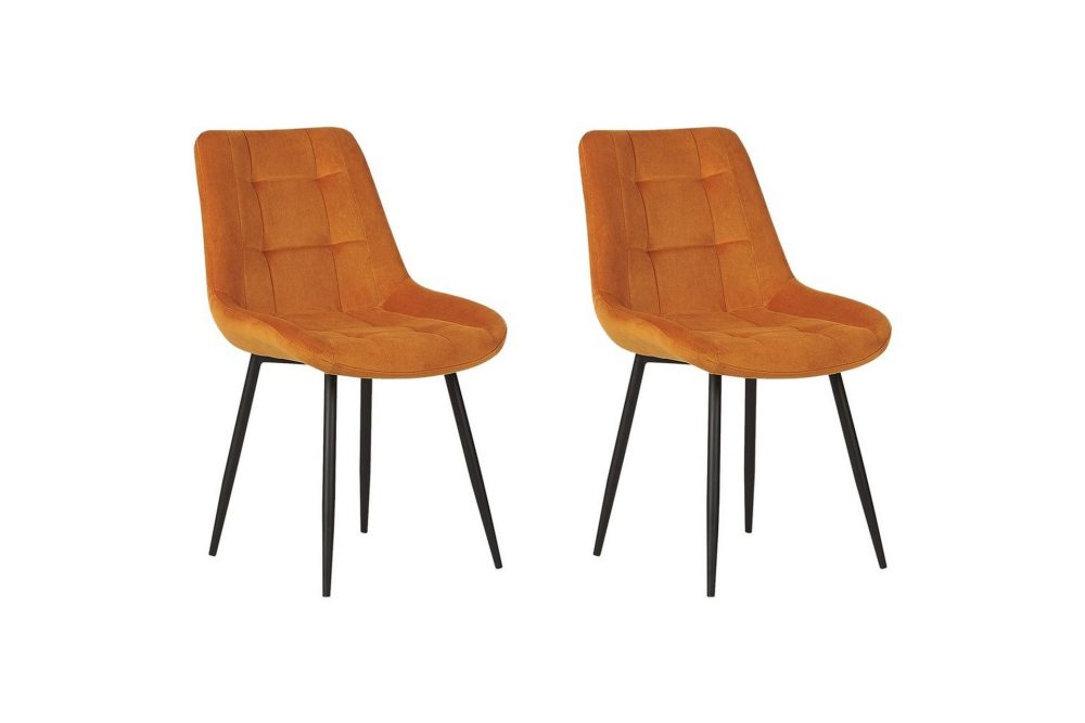 Matsalsstol Melrose set om 2 Orange-Svart