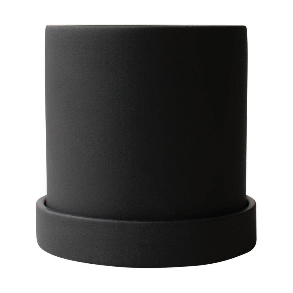 Grow kruka Ø10 cm med fat, Sandy black