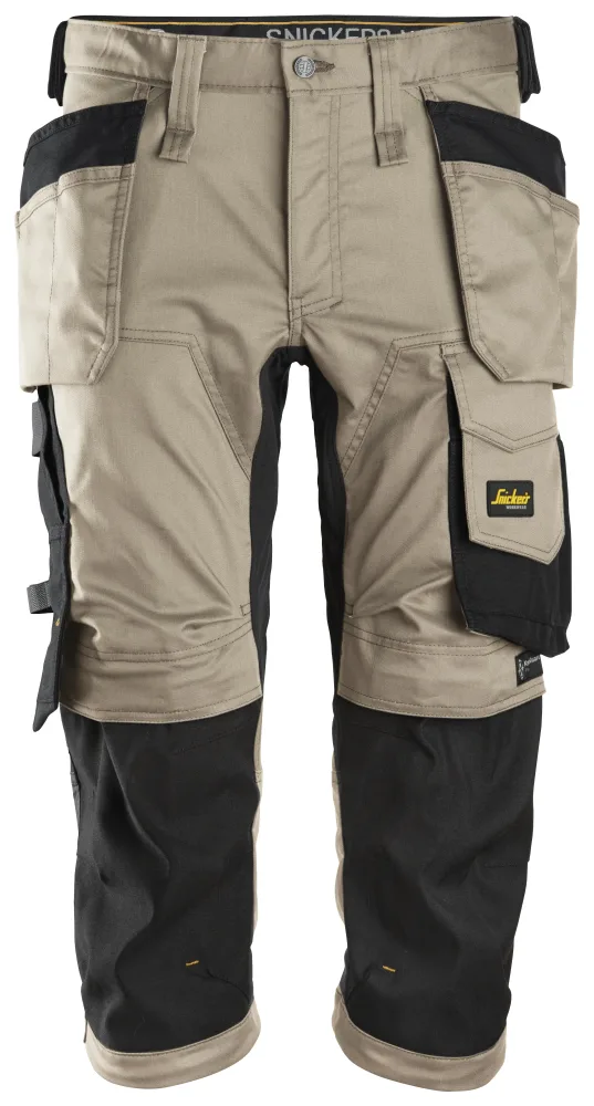 Snickers Workwear AllroundWork 6142 Piratbyxa med strech, khaki/svart 84