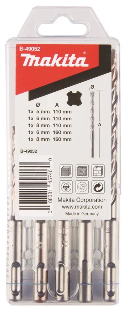 Makita B-49052 Borrsats 5 delar, SDS-Plus