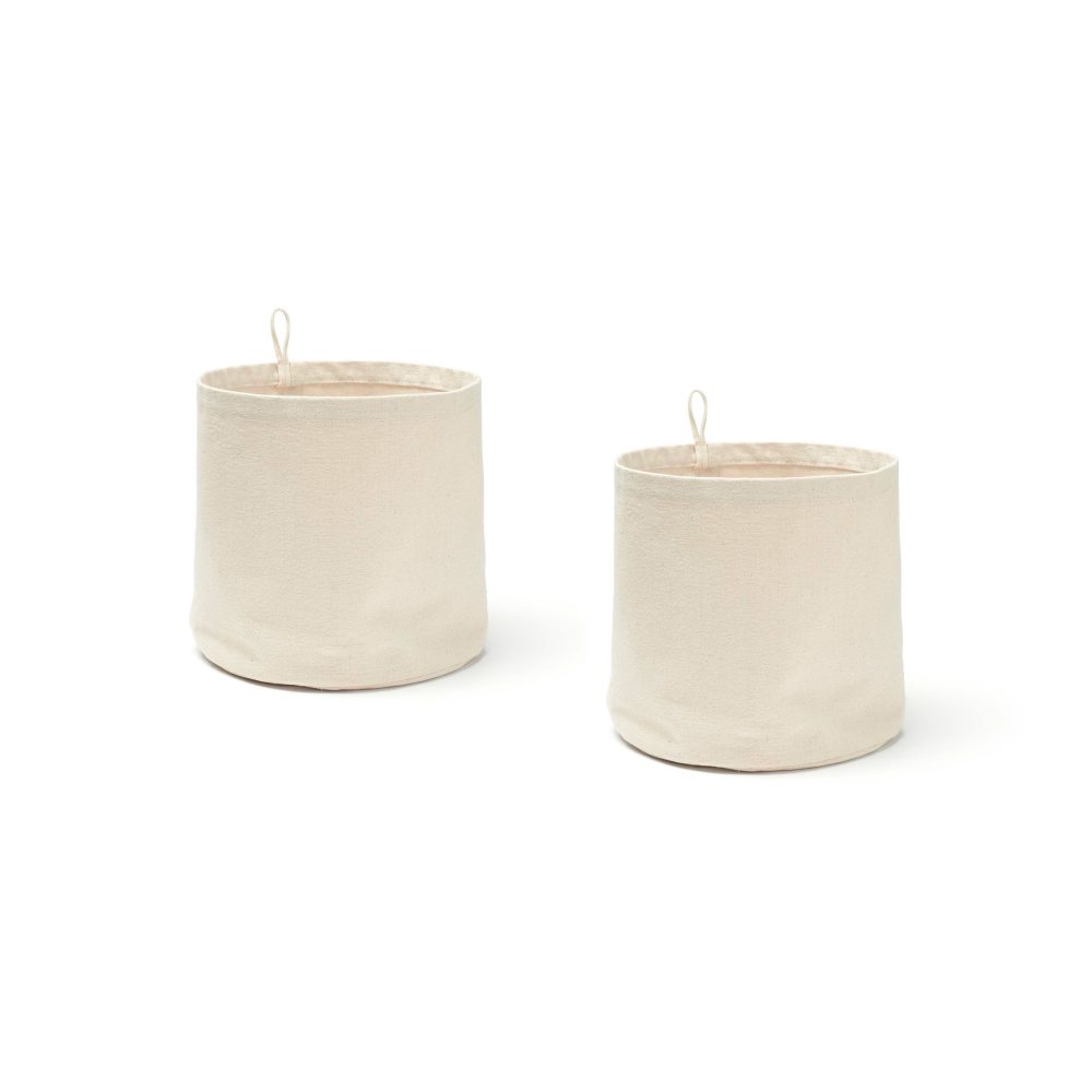 Kid's Base förvaring textil cylinder 2-pack, Naturvit
